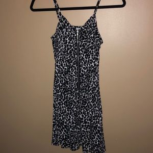 Woman’s Black & White Leopard Summer Dress